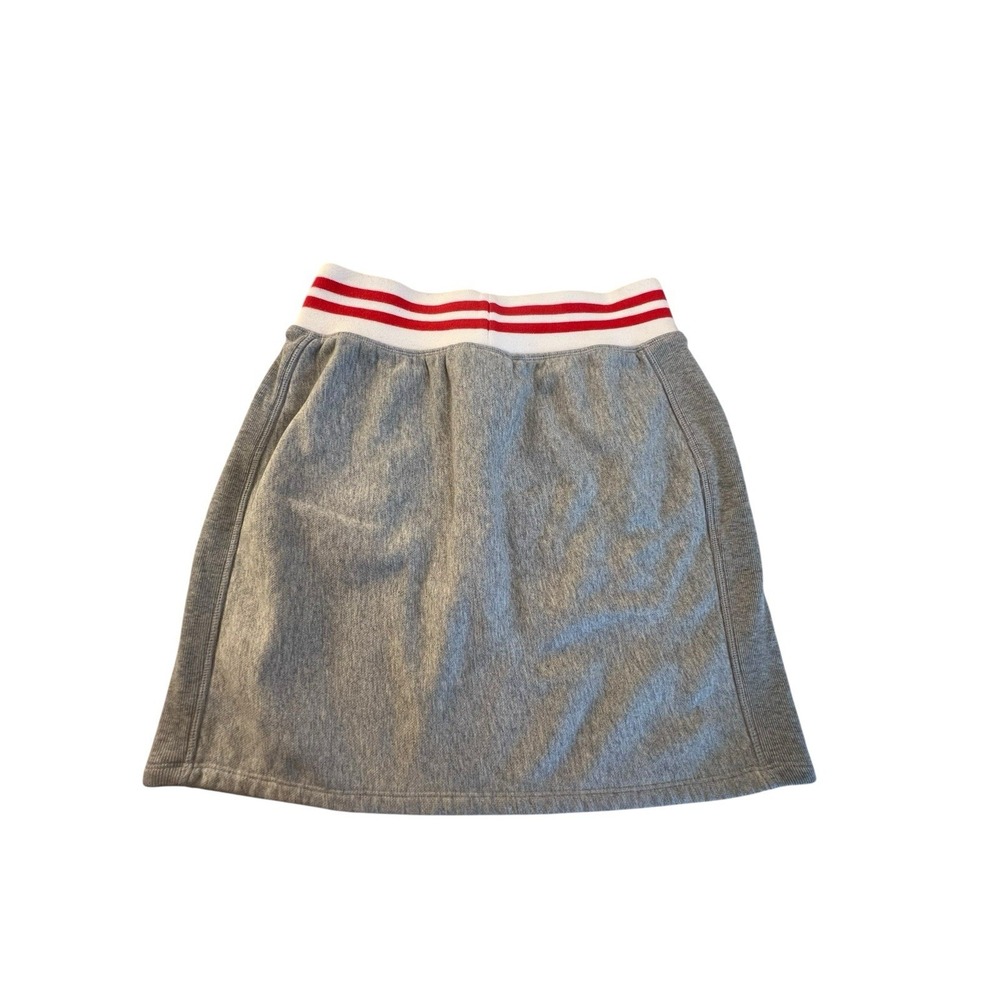 Champion Reverse Weave Skirt Oxford Gray Yarn Dye Stripe‎ Rib Womens Medium - Picture 3 of 7